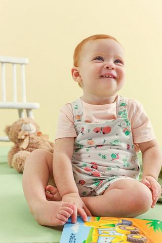 Bug Print Romper And Tee Set