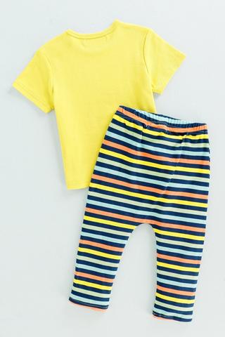 Statement Top And Stripe Leggings Set