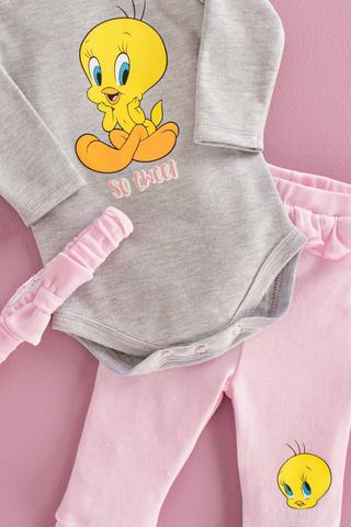 Tweety Long Sleeve Body Vest , Leggings And Head Band Set