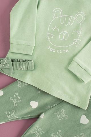 Printed Top, Leggings And Head Band Set