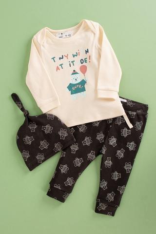 Printed Top , Leggings And Hat Set