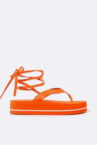 Flatform Tie Up Sandal