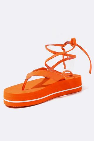 Flatform Tie Up Sandal