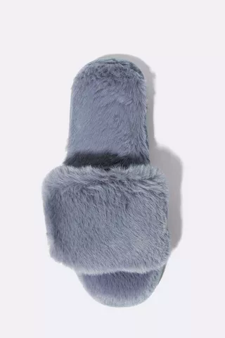 Fluffy Open Toe Slipper