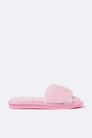 Fluffy Open Toe Slipper