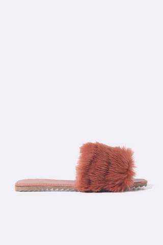 Fluffy Slip On Mule