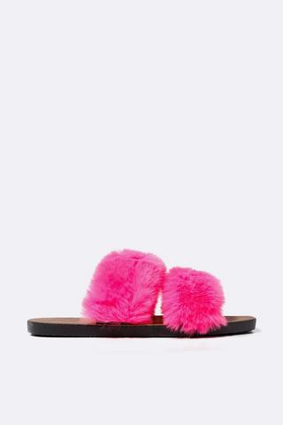Fluffy Slip On Mule