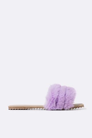 Fluffy Slip On Mule
