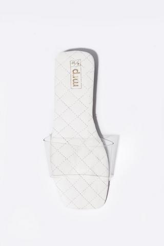 Clear Quilted Slip On Mule