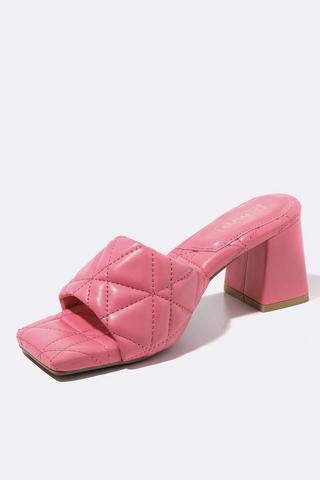 Quilted Block Heel