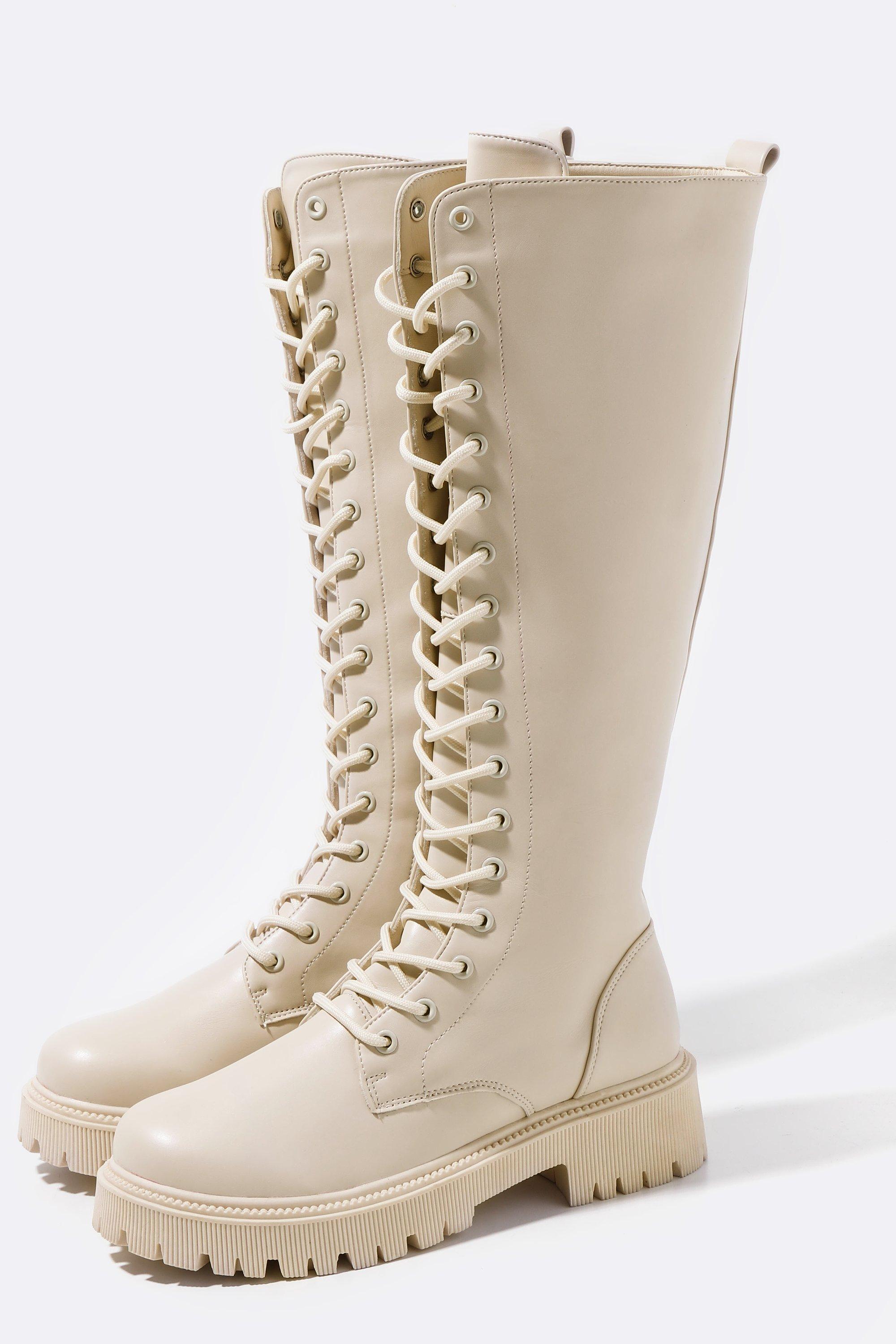 Lace Up High Leg Boot