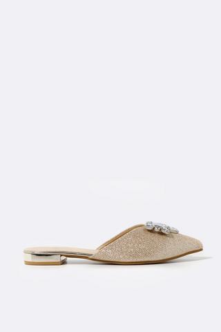 Glitter Diamante Slip On Mule