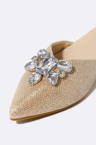 Glitter Diamante Slip On Mule
