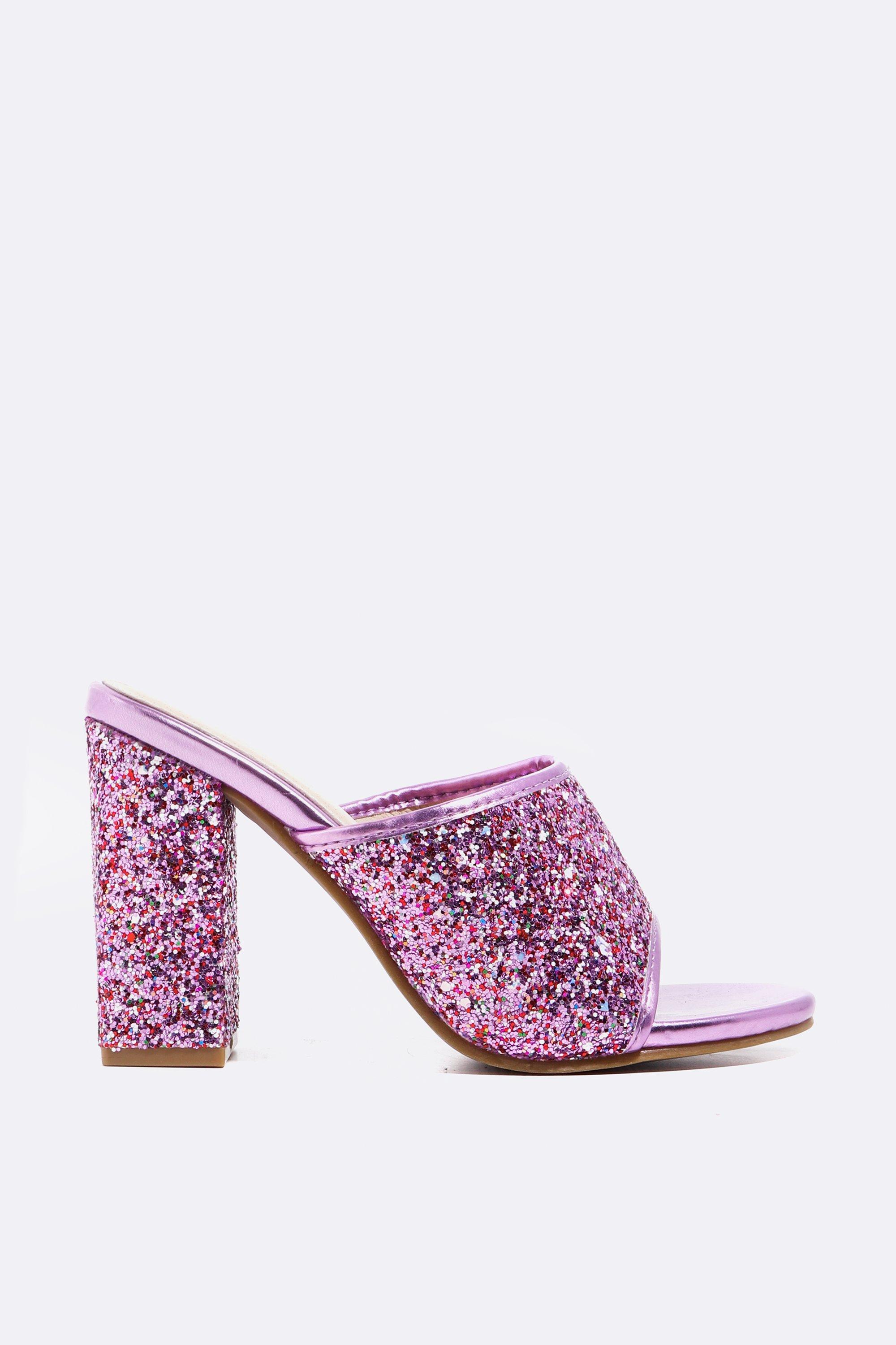 Glitter Block Heel