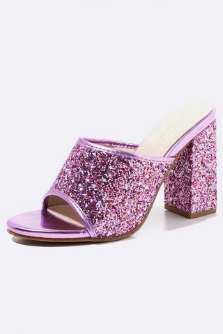 Glitter Block Heel