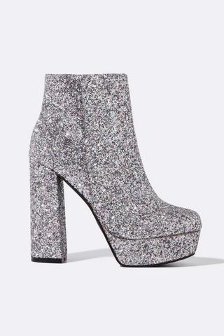 Glitter block hot sale heel boots