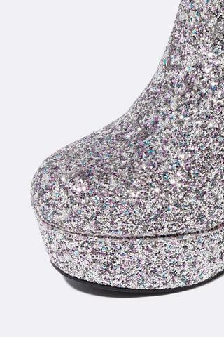 Glitter Block Heel Platform Boot