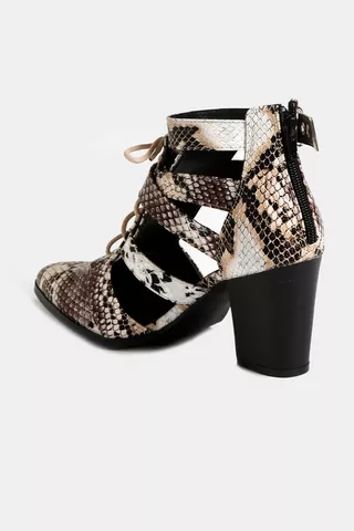Animal Print Lace Up Boot