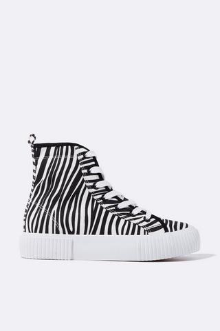 Zebra Pattern High Top Sneaker