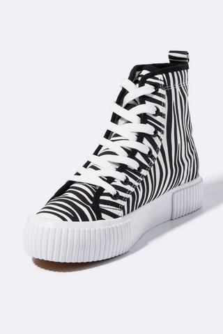 Zebra Pattern High Top Sneaker