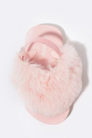 Thong Fluffy Slingback Slipper
