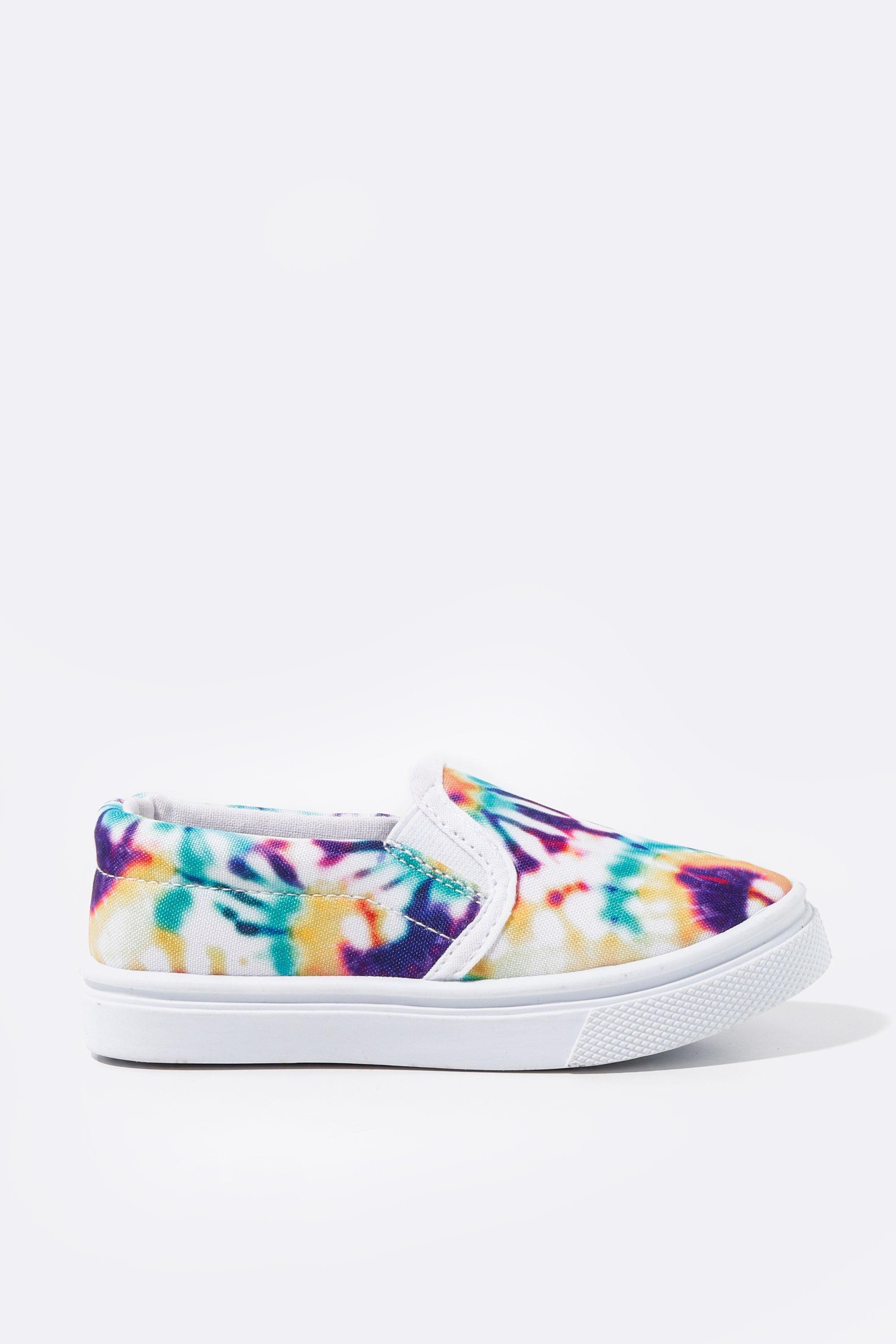 Turquoise Tie Dye Women's Slip On Sneakers