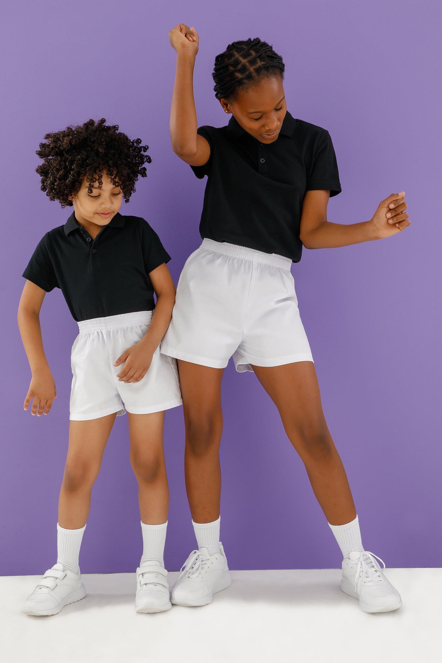 Girls Black School Shorts