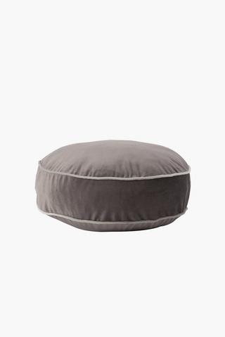Piped Velvet Round Scatter Cushion