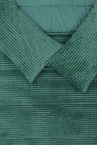 Plush Block Ribbed Flannel Comforter Set