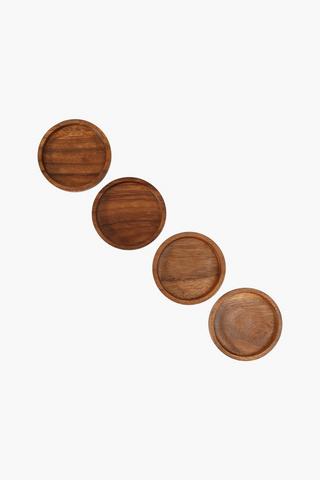 4 Pack Java Wooden Coasters