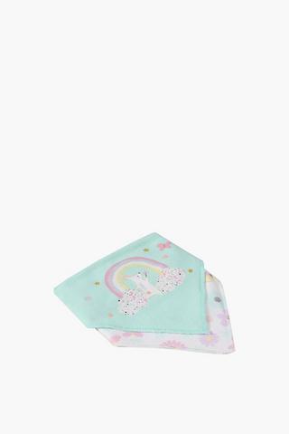 2 Pack Rainbow Bunny Bibs