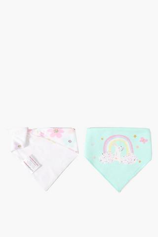 2 Pack Rainbow Bunny Bibs
