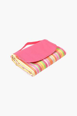 Beach Picnic Blanket Multi Stripe, 120x180cm