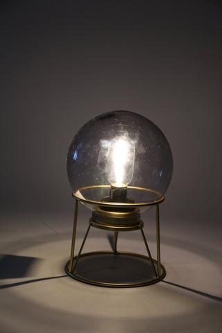 Metal Stand Led Globe, 18x28cm