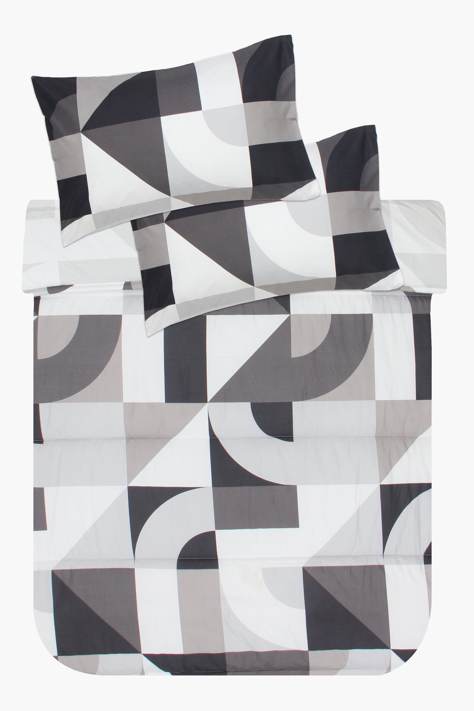 Microfibre Printed Geometric Comforter Set