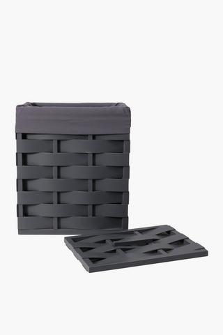 Wood Slat Laundry Basket