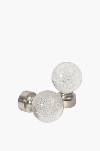 2 Pack Miranda Glass Finial, 35mm