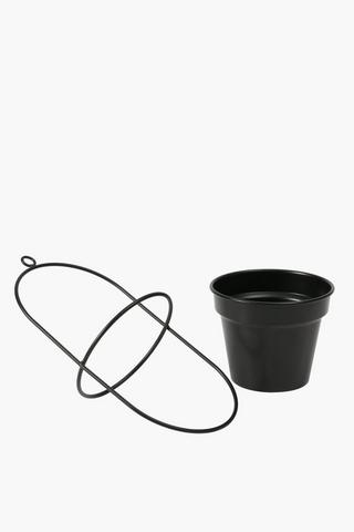 Metal Hanging Bucket Planter, 17x35cm