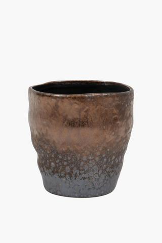 Ceramic Bronze Planter, 13x14cm