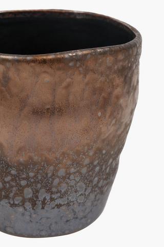 Ceramic Bronze Planter, 13x14cm