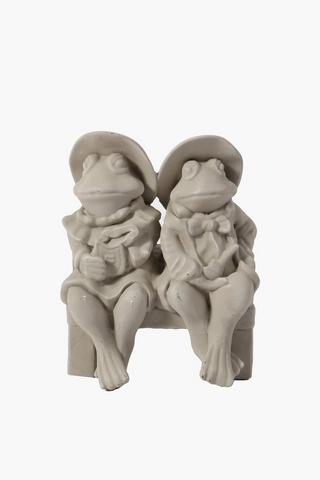Seated Frogs Statue, 14x18cm