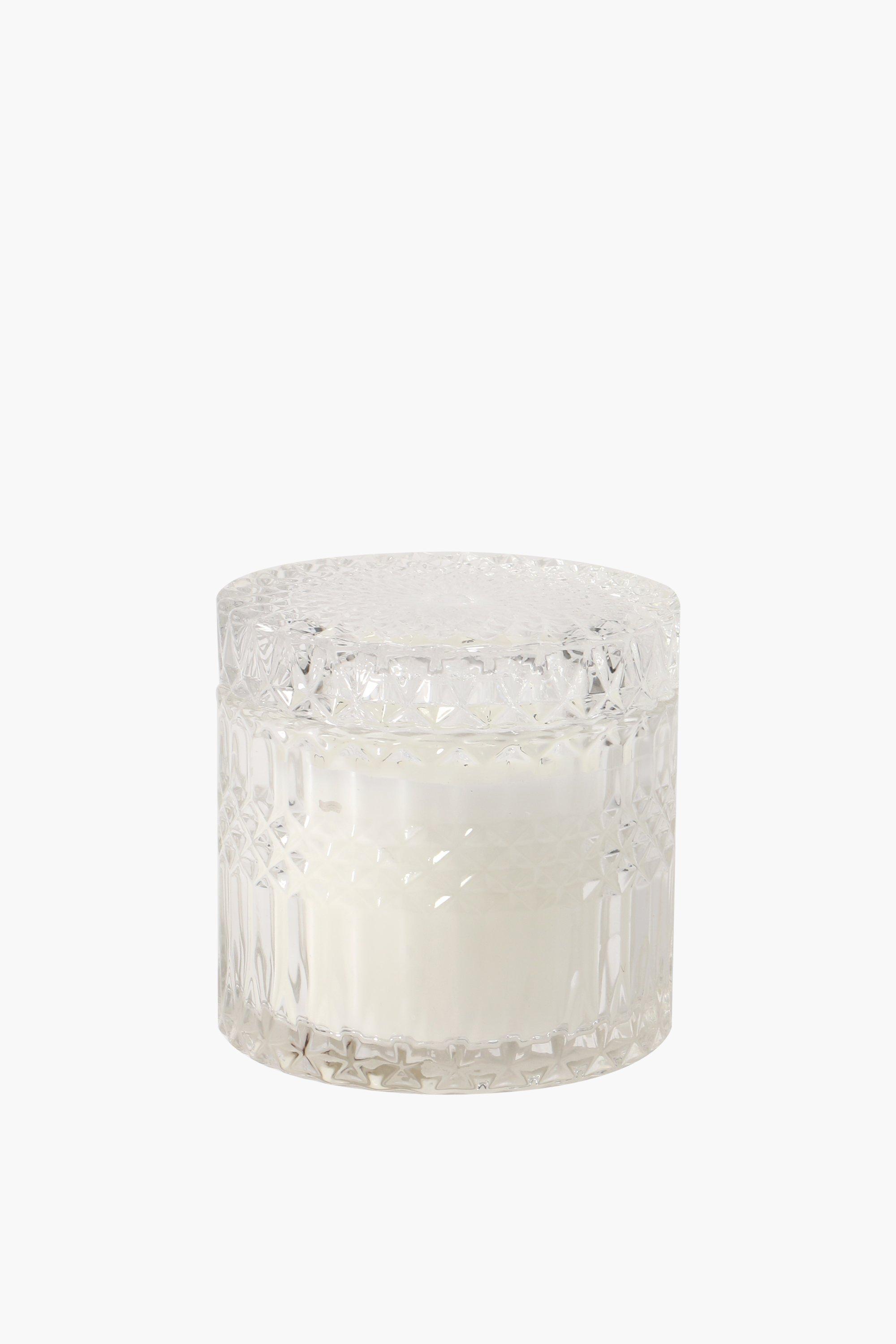 White Musk Ridge Glass Candle, 10x10cm