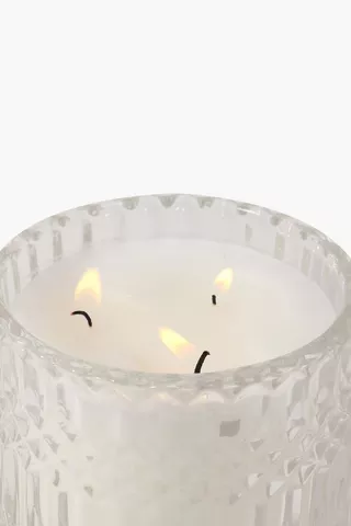 White Musk Ridge Glass Candle, 10x10cm