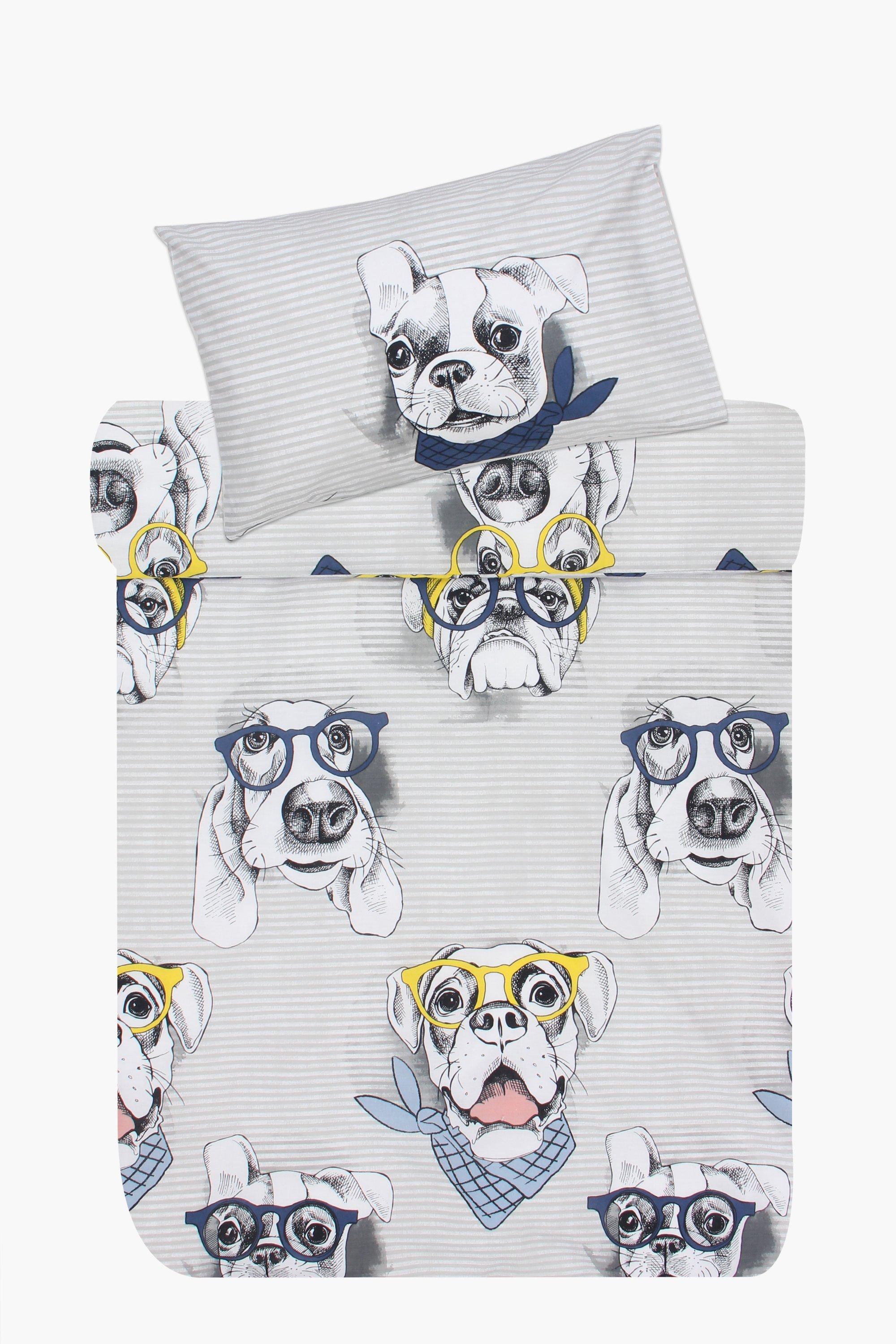 Polycotton Wise Dog Duvet Cover Set