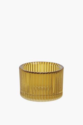 Ribbed Glass Tealight Holder, 5x5cm