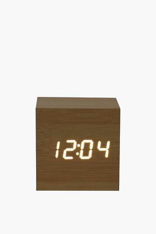 Wooden Box Alarm Clock, 6.5cm