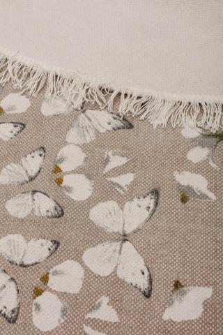 Printed Cotton Mimosa Round Rug, 180cm
