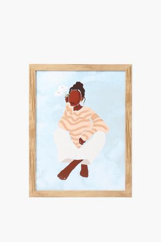 Framed Seated Lady, 30x40cm