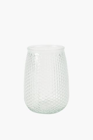 Ribbed Glass Hurricane, 10x20cm