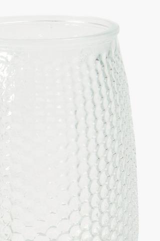 Ribbed Glass Hurricane, 10x20cm